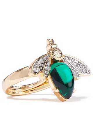 Kenneth Jay Lane + Gold-Tone, Stone and Crystal Ring