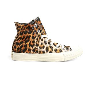 Converse + All Star Chuck Taylor Leopard Print High Top Trainers