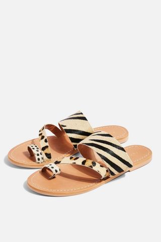 Topshop + Honey Animal Flat Sandals