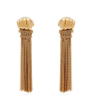 Bottega Veneta + Fist and Tassel Gold-Plated Drop Earrings