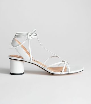 & Other Stories + Square-Toe Lace-Up Heeled Sandals