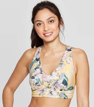 JoyLab + Comfort V-Neck Printed Sports Bra