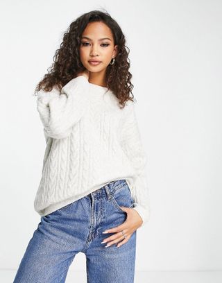 New Look + Cable Knit Longline Sweater