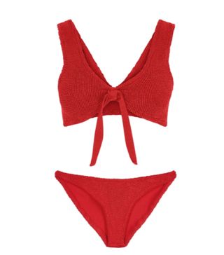 Hunza G + Angela Red Seersucker Bikini