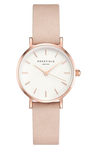Rosefield + Small Edit Leather Strap Watch