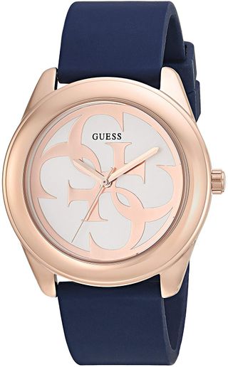 Guess + Stainless Steel Japanese-Quartz Watch with Silicone Strap