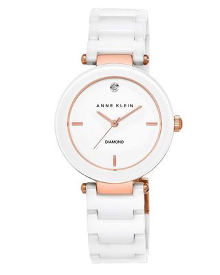 Anne Klein + AK/1018 Diamond-Accented Bracelet Watch