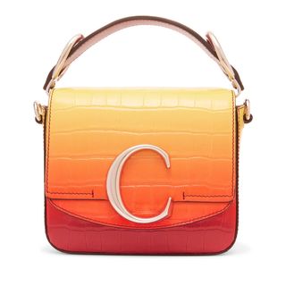 Chloé + C Ombré Croc-Effect Leather Shoulder Bag