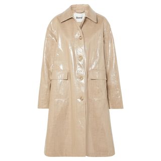 Stand + Debbie Oversized Coated Linen and Cotton-Blend Coat