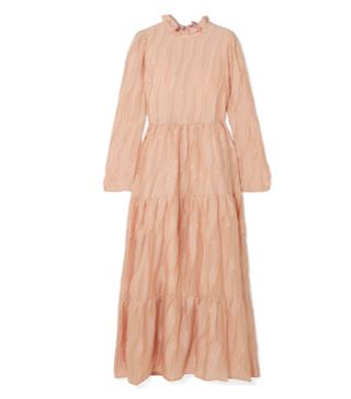 Stine Goya + Judy Ruffled Devoré-Satin Maxi Dress