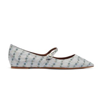 Tabitha Simmons + Hermione Floral-Jacquard Mary Jane Flats