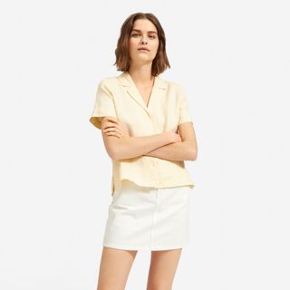 Everlane + Linen Notch Short-Sleeve Shirt