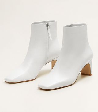 Mango + Heeled Leather Ankle Boots