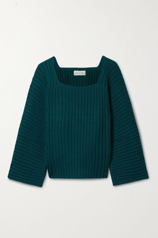 Mara Hoffman + + Net Sustain Jocelyn Ribbed Organic Cotton-Blend Sweater