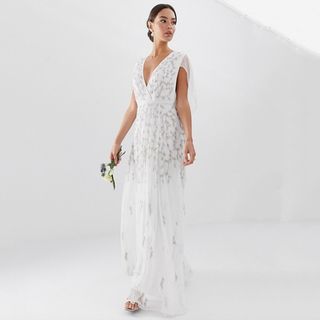ASOS + Embellished Cape Wedding Dress