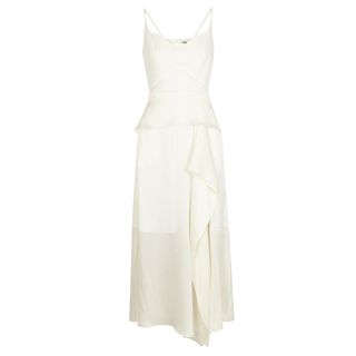 Roland Mouret + Luske White Hammered Silk Dress