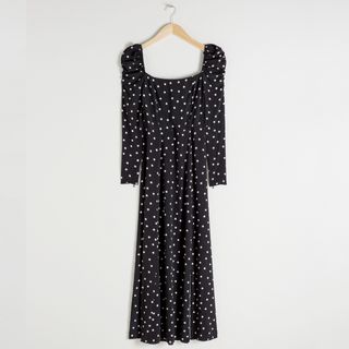 & Other Stories + Ruched Polkadot Maxi Dress