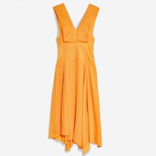 Topshop + Pleated Pinafore Dress