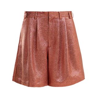 Raey + Tinsel Metallic Silk-Blend Shorts