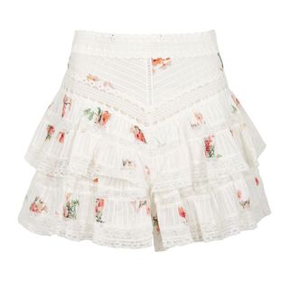Zimmermann + Heathers Pintucked Cotton Shorts
