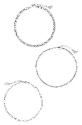 Sterling Forever + Set of 3 Anklets