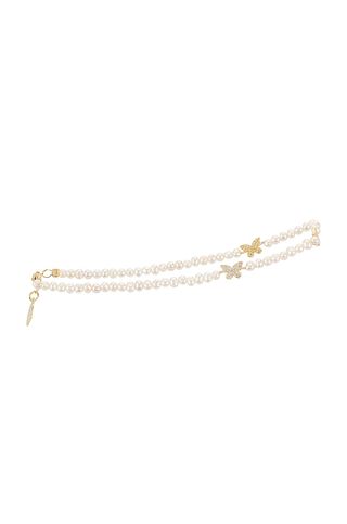 Adina's Jewels + Butterfly Pearl Anklet in Gold