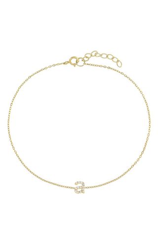 Adina's Jewels + Tiny Pavé Lowercase Initial Anklet