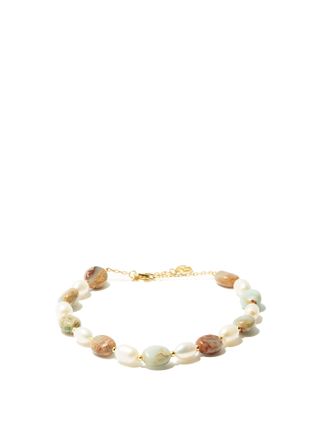 Anissa Kermiche + Serpentine and Pearl Gold-Plated Anklet