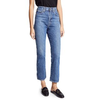 Agolde + Pinch Waist High Rise Kick Jeans in Placebo