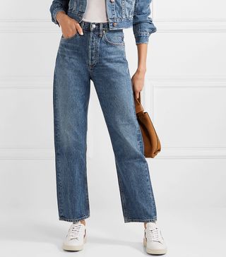 Agolde + '90s Mid-Rise Straight-Leg Jeans in Placebo
