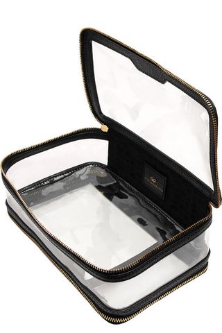 Anya Hindmarch + Inflight Leather-Trimmed Perspex Cosmetics Case