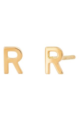 Bychari + Initial Stud Earrings