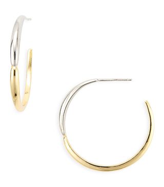 Argento Vivo Sterling Silver + Mixed Metallic Hoop Earrings