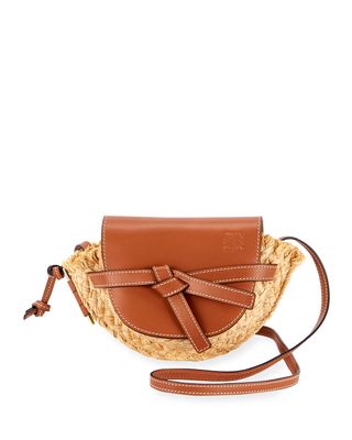 Loewe + Gate Mini Raffia Shoulder Bag