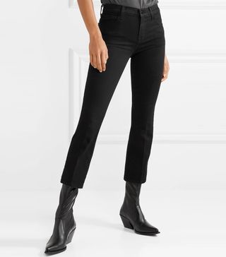 J Brand + Selena Cropped Mid-Rise Flared Jeans