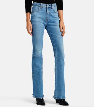 CQY + Wes High-Rise Boot-Cut Jeans