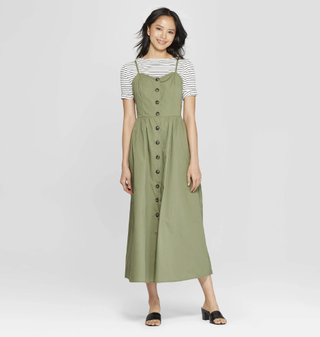 Who What Wear x Target + Sleeveless V-Neck Button-Down Maxi Dress