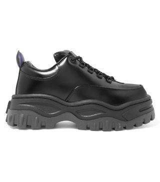 Eytys + Angel Glossed-Leather Platform Sneakers