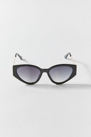 Garrett Leight + Becca Angled Oval Sunglasses