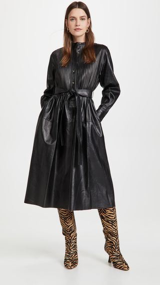 Proenza Schouler + Pintuck Leather Dress