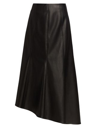Deveaux New York + Tianna Paneled Faux Leather Skirt