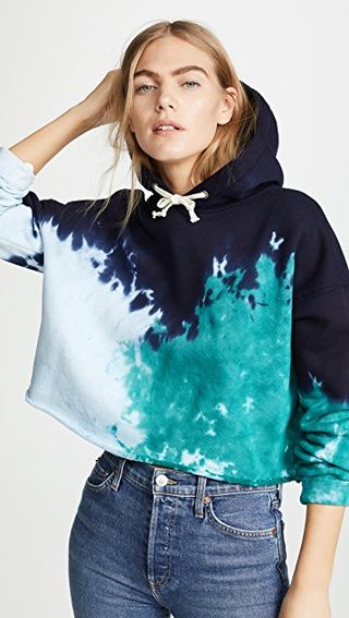 Re/Done + Cropped Raw Hoodie