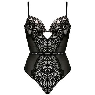 Figleaves + Harper Geometric Lace Underwired Plunge Body