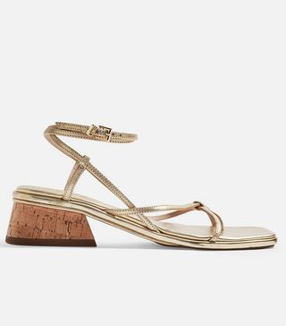 Topshop + Gold Strappy Sandals