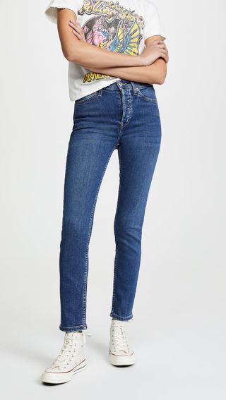 Re/Done + High Rise Ankle Crop Jeans