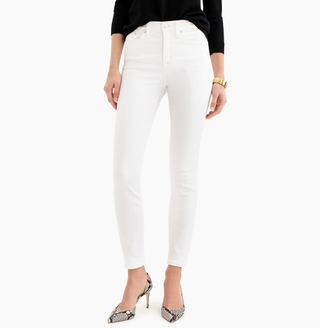 J.Crew + High-Rise Toothpick Jean in White