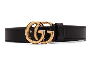 Gucci + Double G Gold Buckle Leather Belt