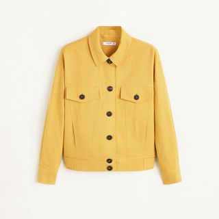 Mango + Buttons Linen-Blend Jacket