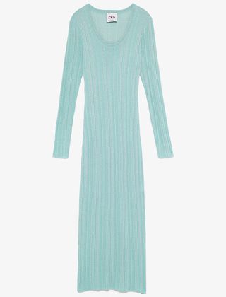 Zara + Dress With Metallic Thread