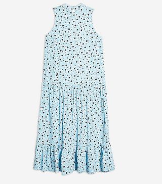 Topshop + Blue Floral Sleeveless Dress
